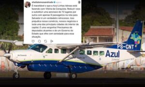 Conquista: Pegou mal a mudança da aeronave da Azul, que fará a linha Conquista-Salvador. Até Sheila Lemos protestou