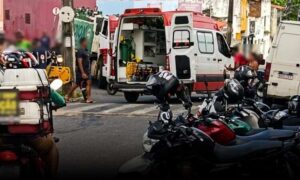 Atenção: Motocicleta atinge bicicleta e ferido é socorrido na manhã desta quinta-feira, em avenida movimentada