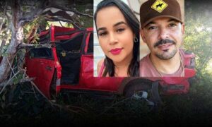 Consternação: Casal Kilvia e Laercio morreu após carro em que estavam colidir em árvore na saída da Exposição