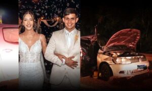 Tragédia: Jovens Paola Talhatelli e Mathias Ambrosini morreram em grave acidente. Eles estavam casados há 20 dias