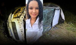 Tristeza: Colisão seguida de capotamento na zona rural tirou a vida da jovem Caroline dos Santos Silva, de 26 anos