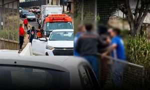 Conquista: Populares evitam que mulher se atire do viaduto do Guarani, na manhã desta quarta-feira